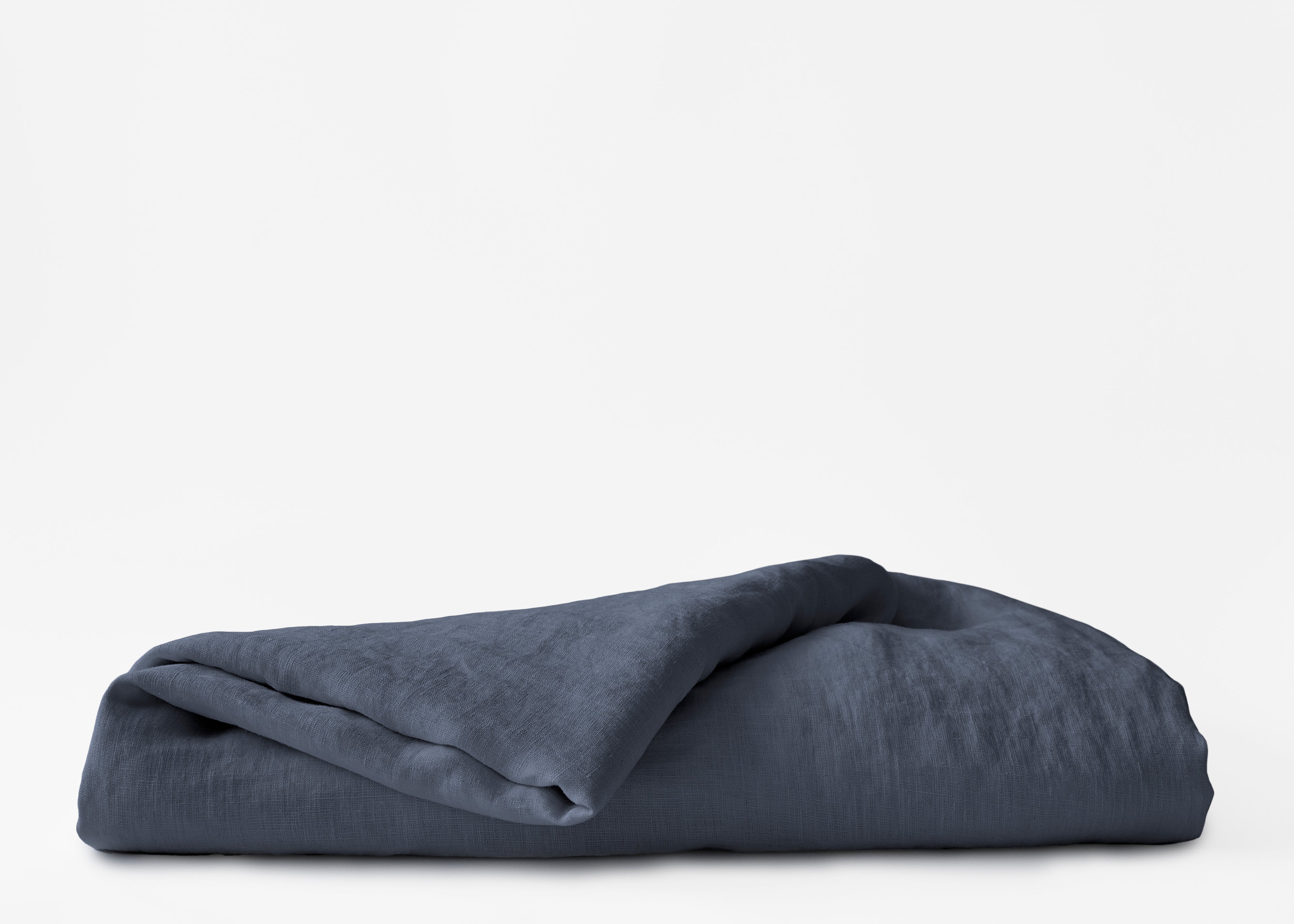 hemp flat sheet in muted navy