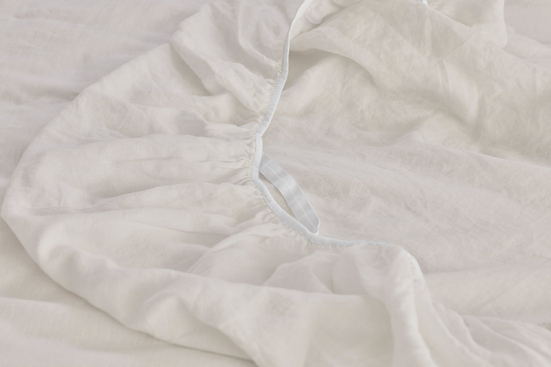 hemp fitted sheet in light beige