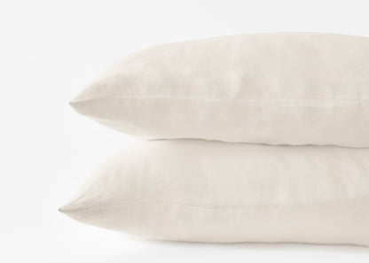 pillows in light beige hemp pillowcases