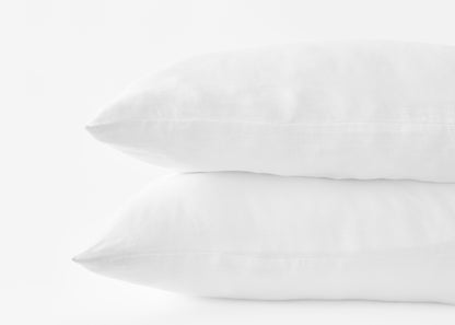 pillows in white hemp pillowcases